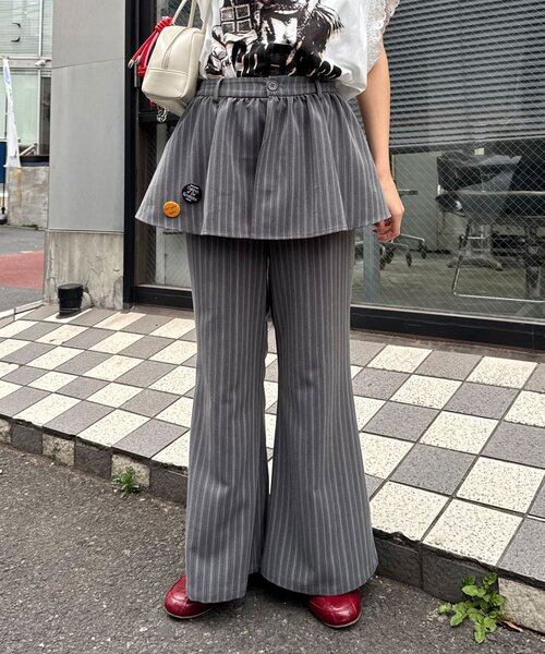 CIAOPANIC（チャオパニック）の「缶バッジSETレイヤードスラックス（その他パンツ・レディース・ネイビー/グレー・MEDIUM/SMALL）」の15枚目の写真