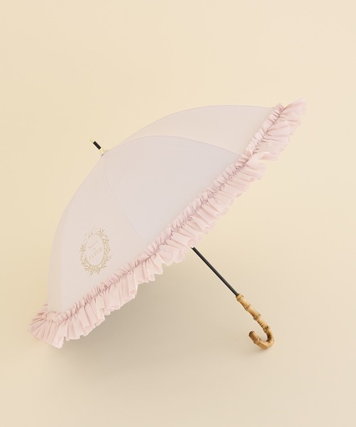 Maison de FLEUR（メゾンドフルール）の「遮光&UV CUT フリル傘（長傘・レディース・グレイッシュブルー/ピンク/アイボリー・FREE）」の3枚目の写真