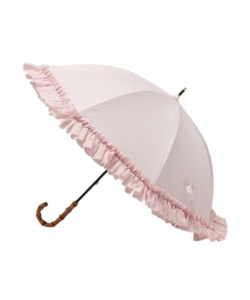 Maison de FLEUR（メゾンドフルール）の「遮光&UV CUT フリル傘（長傘・レディース・グレイッシュブルー/ピンク/アイボリー・FREE）」の8枚目の写真