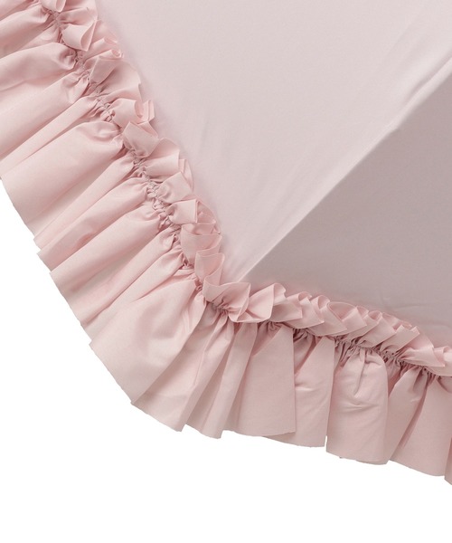 Maison de FLEUR（メゾンドフルール）の「遮光&UV CUT フリル傘（長傘・レディース・グレイッシュブルー/ピンク/アイボリー・FREE）」の11枚目の写真