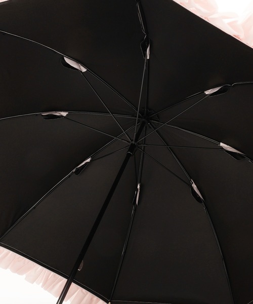 Maison de FLEUR（メゾンドフルール）の「遮光&UV CUT フリル傘（長傘・レディース・グレイッシュブルー/ピンク/アイボリー・FREE）」の13枚目の写真