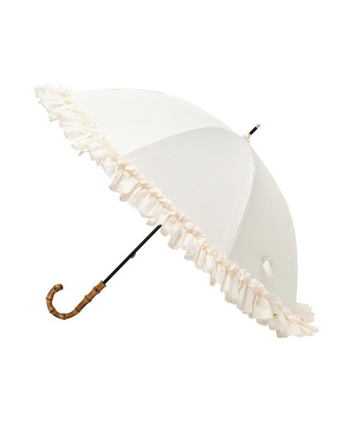 Maison de FLEUR（メゾンドフルール）の「遮光&UV CUT フリル傘（長傘・レディース・グレイッシュブルー/ピンク/アイボリー・FREE）」の6枚目の写真