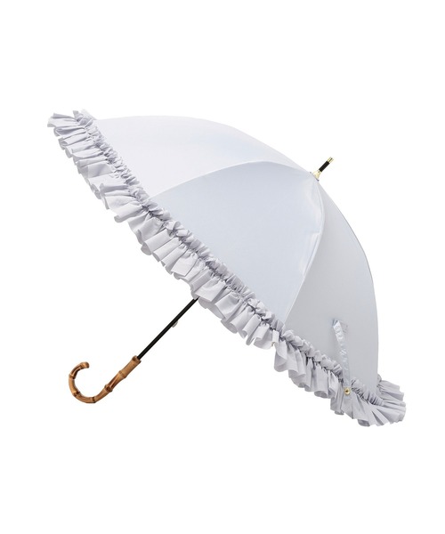 Maison de FLEUR（メゾンドフルール）の「遮光&UV CUT フリル傘（長傘・レディース・グレイッシュブルー/ピンク/アイボリー・FREE）」の7枚目の写真