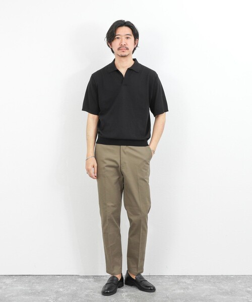 NOLLEY’S（ノーリーズ）の「ウォッシャブル 強撚シルクコットン 成型スキッパーニットポロ 26SS（ニット/セーター・メンズ・パープル/モカ/オレンジ/ブラック・L/M/S）」の7枚目の写真