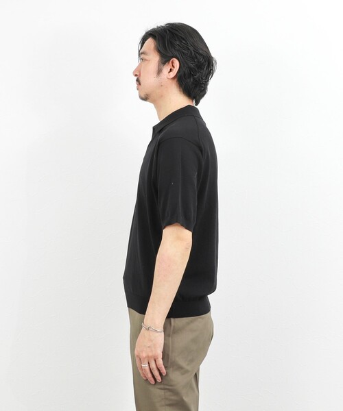 NOLLEY’S（ノーリーズ）の「ウォッシャブル 強撚シルクコットン 成型スキッパーニットポロ 26SS（ニット/セーター・メンズ・パープル/モカ/オレンジ/ブラック・L/M/S）」の18枚目の写真