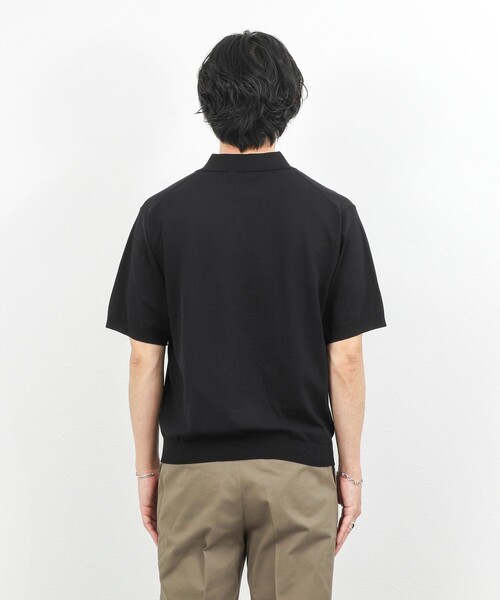 NOLLEY’S（ノーリーズ）の「ウォッシャブル 強撚シルクコットン 成型スキッパーニットポロ 26SS（ニット/セーター・メンズ・パープル/モカ/オレンジ/ブラック・L/M/S）」の19枚目の写真