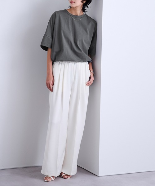 UR'S(ユアーズ)の「【接触冷感】エコオーバーTee(Tシャツ/カットソー・レディース・オフホワイト/ブラック/チャコール・L/M/S)」の9枚目の写真