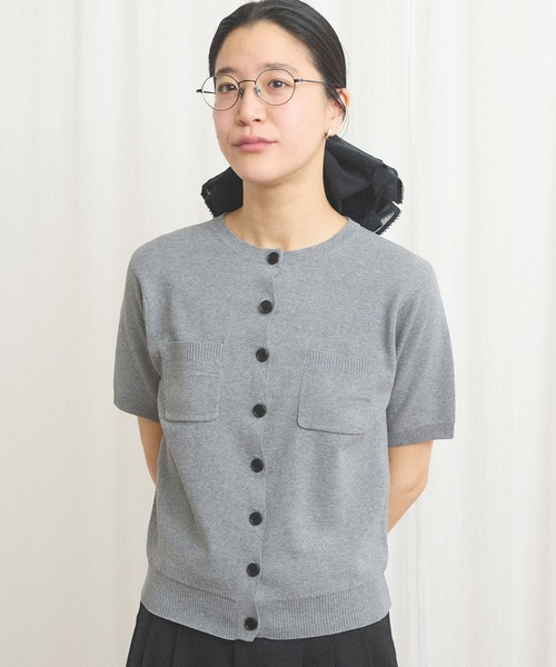 fig Ｌondon（フィグロンドン）の「no collar knit（ニット/セーター・レディース・グレー/ネイビー/ベージュ・FREE）」の2枚目の写真