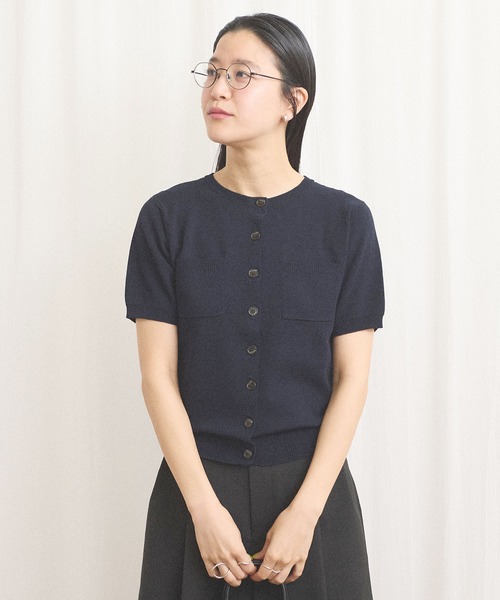 fig Ｌondon（フィグロンドン）の「no collar knit（ニット/セーター・レディース・グレー/ネイビー/ベージュ・FREE）」の9枚目の写真