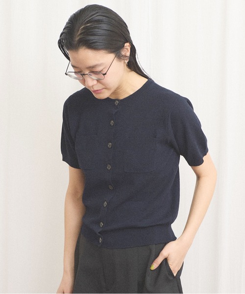 fig Ｌondon（フィグロンドン）の「no collar knit（ニット/セーター・レディース・グレー/ネイビー/ベージュ・FREE）」の10枚目の写真