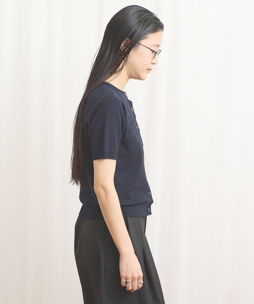 fig Ｌondon（フィグロンドン）の「no collar knit（ニット/セーター・レディース・グレー/ネイビー/ベージュ・FREE）」の11枚目の写真