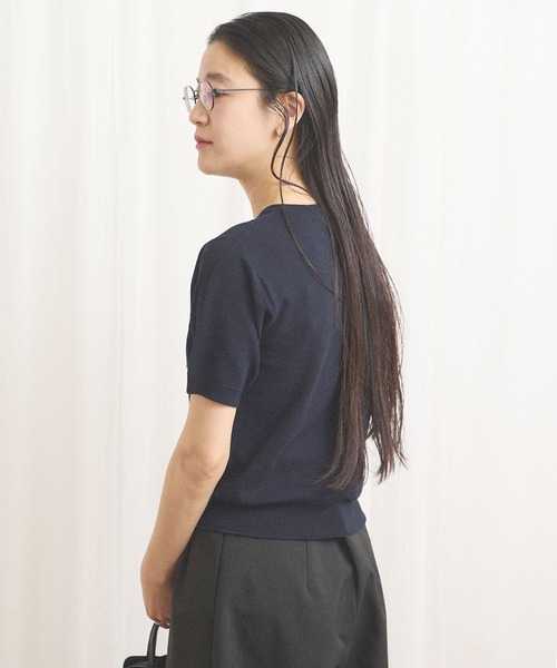 fig Ｌondon（フィグロンドン）の「no collar knit（ニット/セーター・レディース・グレー/ネイビー/ベージュ・FREE）」の12枚目の写真