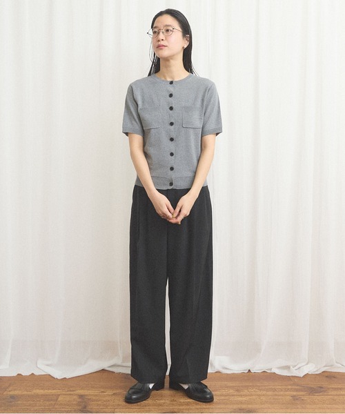 fig Ｌondon（フィグロンドン）の「no collar knit（ニット/セーター・レディース・グレー/ネイビー/ベージュ・FREE）」の14枚目の写真