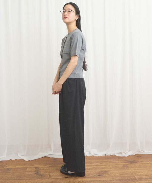 fig Ｌondon（フィグロンドン）の「no collar knit（ニット/セーター・レディース・グレー/ネイビー/ベージュ・FREE）」の17枚目の写真