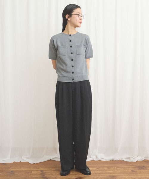 fig Ｌondon（フィグロンドン）の「no collar knit（ニット/セーター・レディース・グレー/ネイビー/ベージュ・FREE）」の18枚目の写真