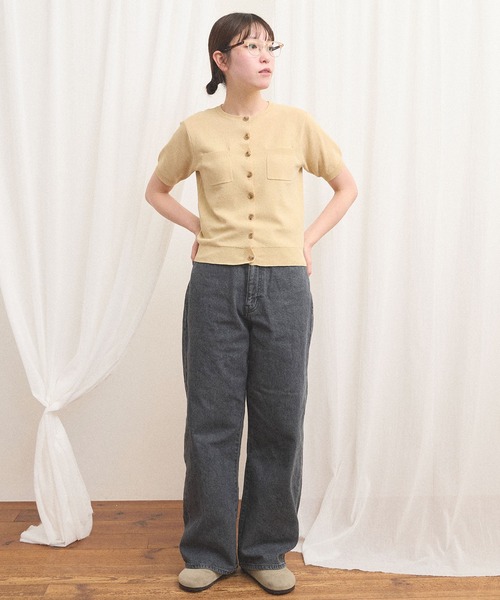 fig Ｌondon（フィグロンドン）の「no collar knit（ニット/セーター・レディース・グレー/ネイビー/ベージュ・FREE）」の19枚目の写真