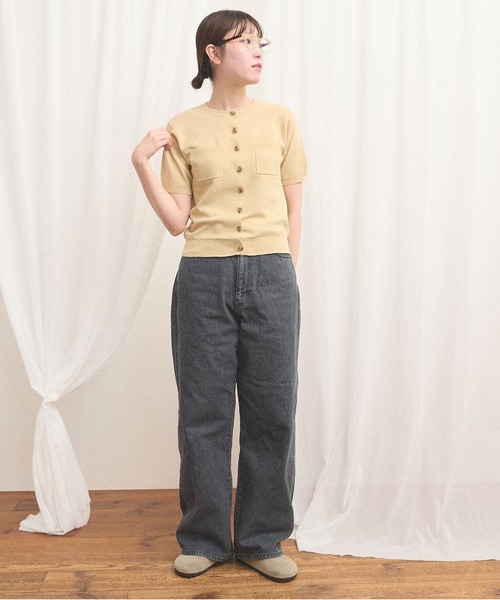 fig Ｌondon（フィグロンドン）の「no collar knit（ニット/セーター・レディース・グレー/ネイビー/ベージュ・FREE）」の21枚目の写真