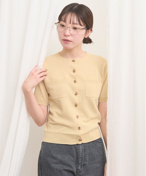 fig Ｌondon（フィグロンドン）の「no collar knit（ニット/セーター・レディース・グレー/ネイビー/ベージュ・FREE）」の4枚目の写真