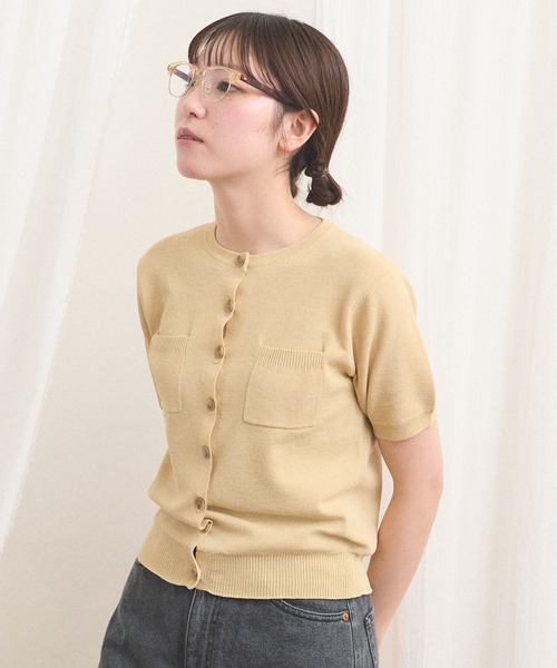 fig Ｌondon（フィグロンドン）の「no collar knit（ニット/セーター・レディース・グレー/ネイビー/ベージュ・FREE）」の5枚目の写真