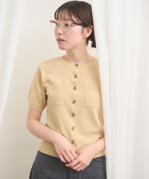 fig Ｌondon（フィグロンドン）の「no collar knit（ニット/セーター・レディース・グレー/ネイビー/ベージュ・FREE）」の7枚目の写真