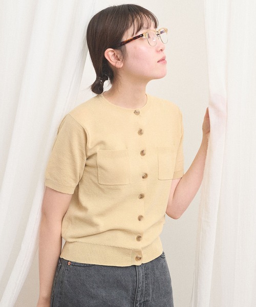 fig Ｌondon（フィグロンドン）の「no collar knit（ニット/セーター・レディース・グレー/ネイビー/ベージュ・FREE）」の8枚目の写真