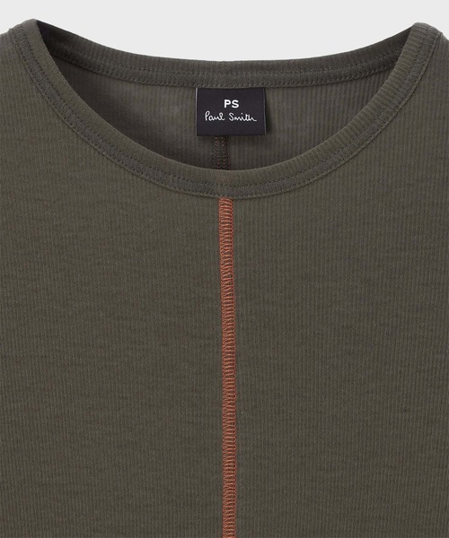 PS Paul Smith(ピーエスポールスミス)の「ウィメンズ コントラストステッチ リブ 長袖カットソー / 165430 J387R(Tシャツ/カットソー・レディース・ホワイト/ダークグリーン/ダークインディゴブルー・MEDIUM)」の6枚目の写真