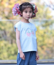 BEAMS mini | ▲イチゴ スカラップ Tシャツ 2026SS (90～150cm) 通園 通学 定番 プチプラ(Tシャツ/カットソー)