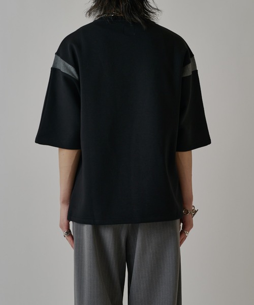 Lui's（ルイス）の「切替ポンチショートスリーブTシャツ（Tシャツ/カットソー・メンズ・ライトグレー/ブラック/ブルー・FREE）」の7枚目の写真