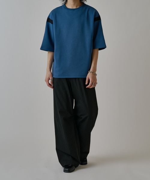 Lui's（ルイス）の「切替ポンチショートスリーブTシャツ（Tシャツ/カットソー・メンズ・ライトグレー/ブラック/ブルー・FREE）」の20枚目の写真