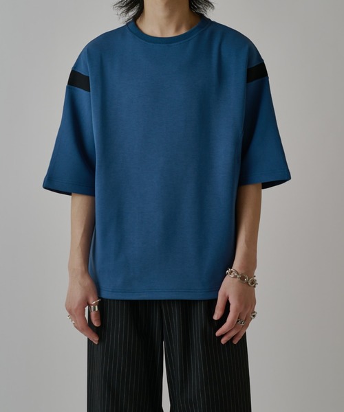 Lui's（ルイス）の「切替ポンチショートスリーブTシャツ（Tシャツ/カットソー・メンズ・ライトグレー/ブラック/ブルー・FREE）」の16枚目の写真