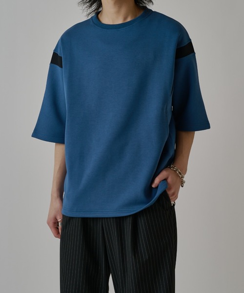 Lui's（ルイス）の「切替ポンチショートスリーブTシャツ（Tシャツ/カットソー・メンズ・ライトグレー/ブラック/ブルー・FREE）」の17枚目の写真