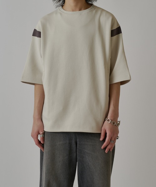 Lui's（ルイス）の「切替ポンチショートスリーブTシャツ（Tシャツ/カットソー・メンズ・ライトグレー/ブラック/ブルー・FREE）」の10枚目の写真