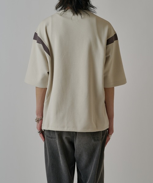 Lui's（ルイス）の「切替ポンチショートスリーブTシャツ（Tシャツ/カットソー・メンズ・ライトグレー/ブラック/ブルー・FREE）」の13枚目の写真