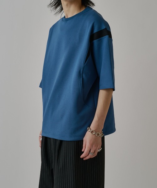 Lui's（ルイス）の「切替ポンチショートスリーブTシャツ（Tシャツ/カットソー・メンズ・ライトグレー/ブラック/ブルー・FREE）」の18枚目の写真