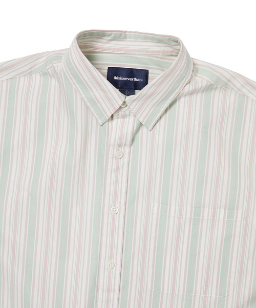 thisisneverthat(ディスイズネバーザット)の「Striped S/S Shirt(シャツ/ブラウス・メンズ・グリーン/ホワイト・L/M/S/XL)」の6枚目の写真