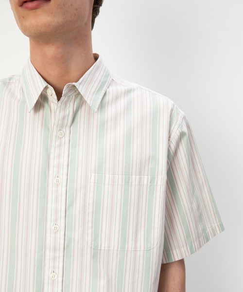 thisisneverthat(ディスイズネバーザット)の「Striped S/S Shirt(シャツ/ブラウス・メンズ・グリーン/ホワイト・L/M/S/XL)」の10枚目の写真