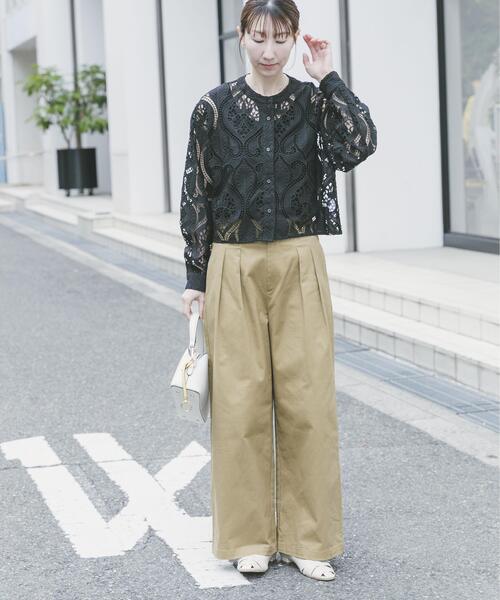 ITEMS URBANRESEARCH（アイテムズ アーバンリサーチ）の「レースクロップドシャツ（シャツ/ブラウス・レディース・ホワイト/ブラック・FREE）」の14枚目の写真