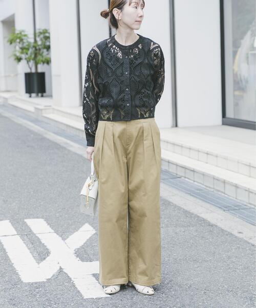 ITEMS URBANRESEARCH（アイテムズ アーバンリサーチ）の「レースクロップドシャツ（シャツ/ブラウス・レディース・ホワイト/ブラック・FREE）」の15枚目の写真