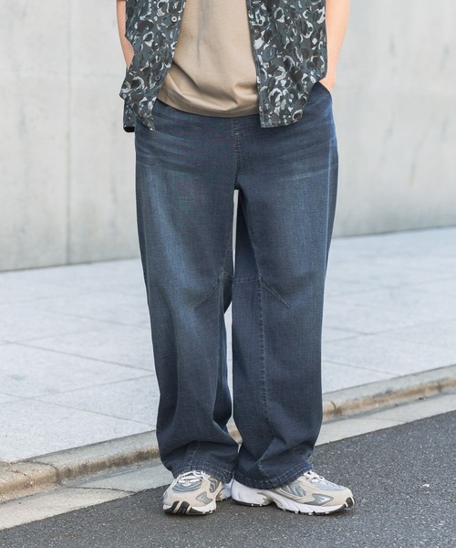 BAYFLOW(ベイフロー)の「【ストレッチ】ソフトデニムカーブパンツ(デニムパンツ・メンズ・ダークブルー/ブルー・MEDIUM/LARGE)」の2枚目の写真