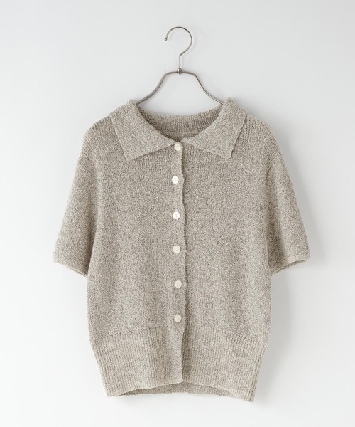 LOWRYS FARM（ローリーズファーム）の「メランジニットポロカーディガン５Ｓ　660506（Tシャツ/カットソー・レディース・グレー/ブラック/ベージュ・FREE）」の3枚目の写真