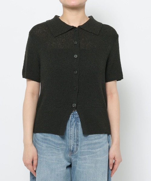 LOWRYS FARM（ローリーズファーム）の「メランジニットポロカーディガン５Ｓ　660506（Tシャツ/カットソー・レディース・グレー/ブラック/ベージュ・FREE）」の4枚目の写真