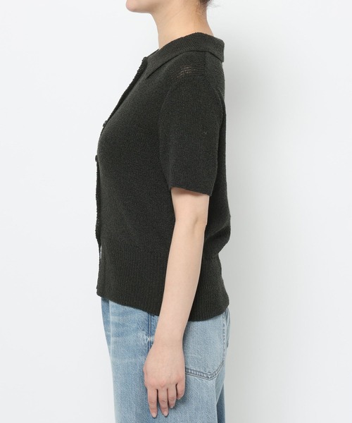 LOWRYS FARM（ローリーズファーム）の「メランジニットポロカーディガン５Ｓ　660506（Tシャツ/カットソー・レディース・グレー/ブラック/ベージュ・FREE）」の5枚目の写真