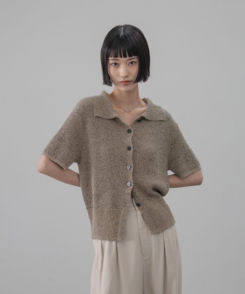 LOWRYS FARM（ローリーズファーム）の「メランジニットポロカーディガン５Ｓ　660506（Tシャツ/カットソー・レディース・グレー/ブラック/ベージュ・FREE）」の16枚目の写真