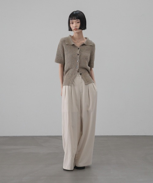 LOWRYS FARM（ローリーズファーム）の「メランジニットポロカーディガン５Ｓ　660506（Tシャツ/カットソー・レディース・グレー/ブラック/ベージュ・FREE）」の14枚目の写真