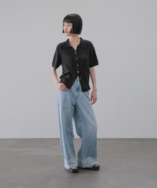 LOWRYS FARM（ローリーズファーム）の「メランジニットポロカーディガン５Ｓ　660506（Tシャツ/カットソー・レディース・グレー/ブラック/ベージュ・FREE）」の17枚目の写真