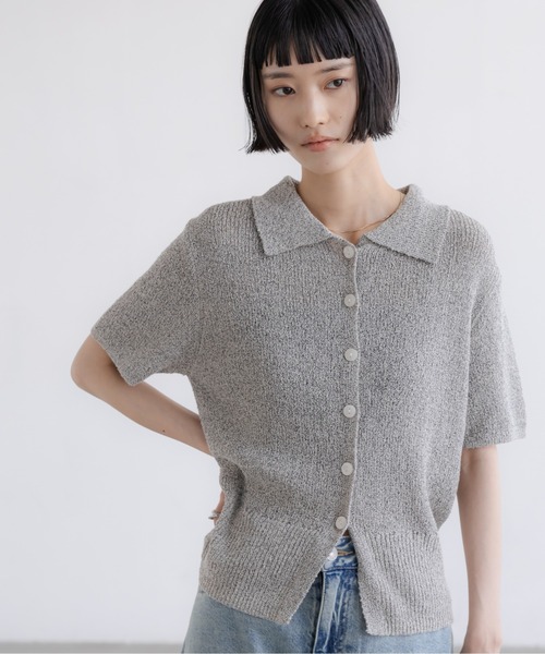LOWRYS FARM（ローリーズファーム）の「メランジニットポロカーディガン５Ｓ　660506（Tシャツ/カットソー・レディース・グレー/ブラック/ベージュ・FREE）」の22枚目の写真