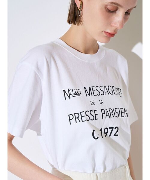 ELENDEEK(エレンディーク)の「メッセージTシャツ(Tシャツ/カットソー・レディース・ブラック/オフホワイト・FREE)」の1枚目の写真