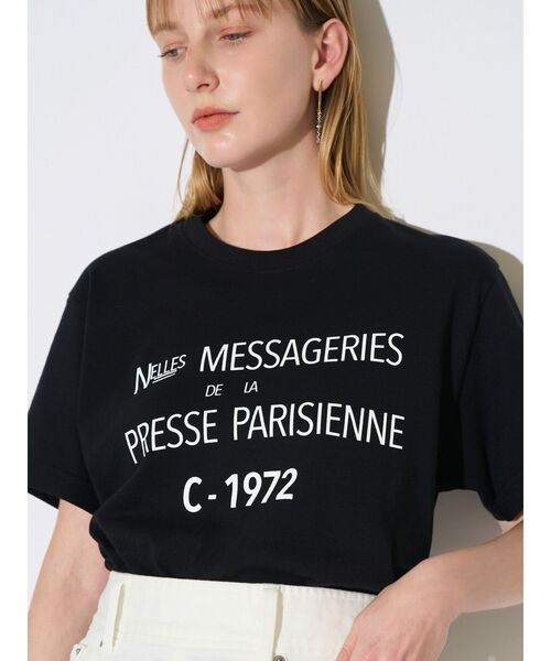 ELENDEEK(エレンディーク)の「メッセージTシャツ(Tシャツ/カットソー・レディース・ブラック/オフホワイト・FREE)」の2枚目の写真