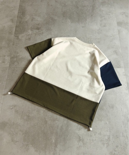 ATELANE（アテレーン）の「ATELANE /パネル切替TEE（Tシャツ/カットソー・メンズ・ホワイト/ブラック・LARGE/X-LARGE/MEDIUM）」の3枚目の写真