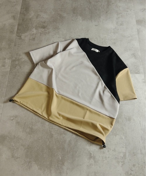 ATELANE（アテレーン）の「ATELANE /パネル切替TEE（Tシャツ/カットソー・メンズ・ホワイト/ブラック・LARGE/X-LARGE/MEDIUM）」の13枚目の写真